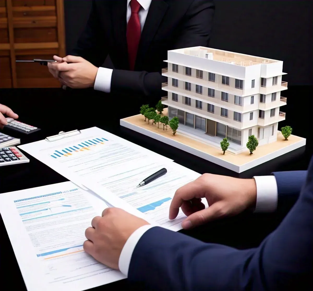Management reviewing community documents